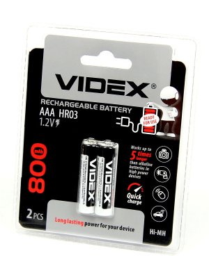 Аккумулятор VIDEX HR03/AAA 800mAh 2BL (LSD, низк. саморазряд ) (2/20/200)