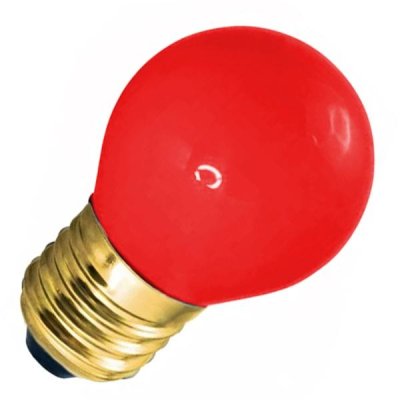 Лампа шар Foton Decor GL45 LED 0.6W RED 230V Е27 (10) (S455) (1/10/100)
