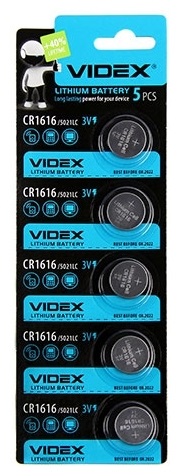 Элементы питания VIDEX Lithium CR1616 BL-5 (5/100/1200) оптом