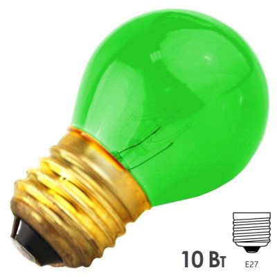 Лампа шар Foton Decor P45 CL 10W GREEN 230V Е27 (1/10/100) оптом