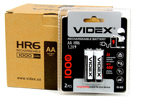 Аккумулятор VIDEX HR6/AA 1000mAh 2BL (2/20/200) оптом