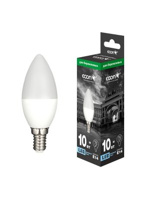 Лампа свд. ECON LED CN 10Вт Е14 6500К B35 ES свеча (1/10/100)