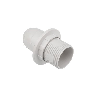 Патрон LIGHT Phenomen (люстровый) пластик с прижимным кольцом белый Е14 (1/50/250)