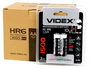 Аккумулятор VIDEX HR6/AA 1500mAh 2BL (2/20/200)